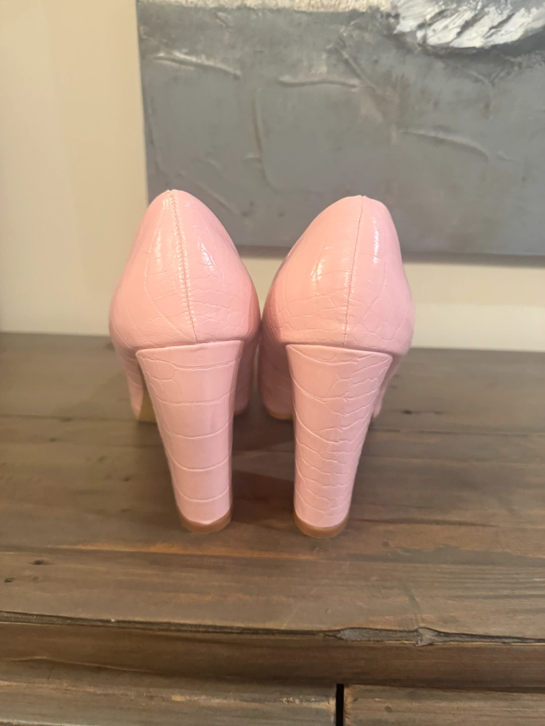 Pink block heel pumps - photo 3