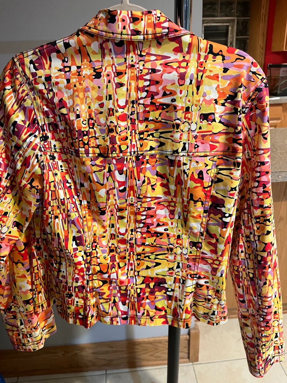 Anthracite Abstract Print Zip-Up Jacket - photo 3