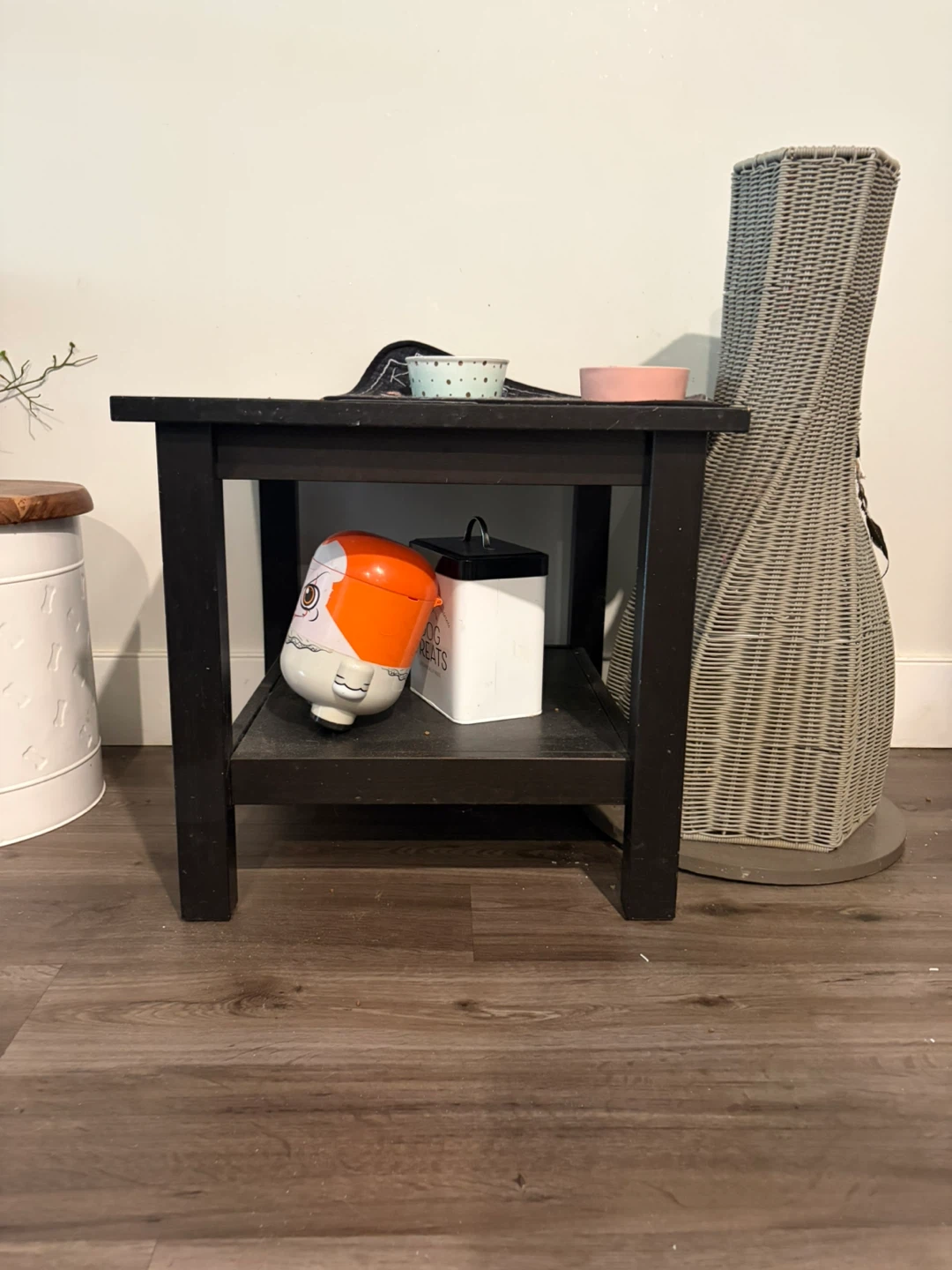 Black Wooden End Table