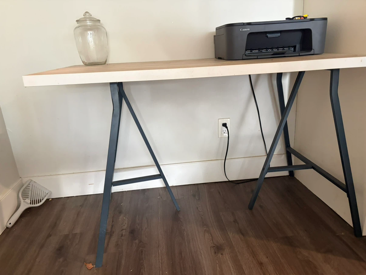 Modern trestle leg desk