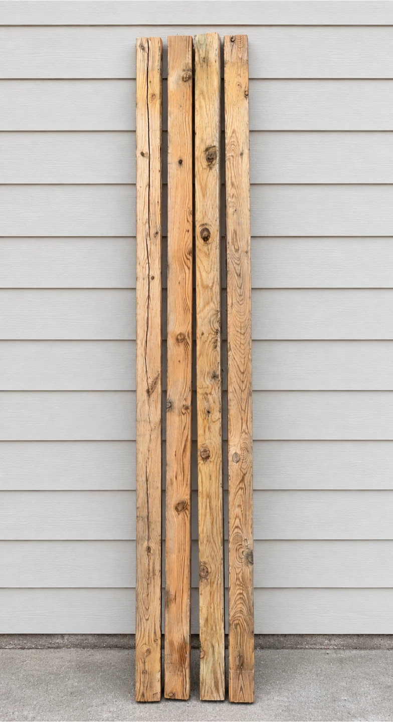 Set of 4 Pressure Treated Wood Posts/Lumber - 4in. x 4in. x8ft
