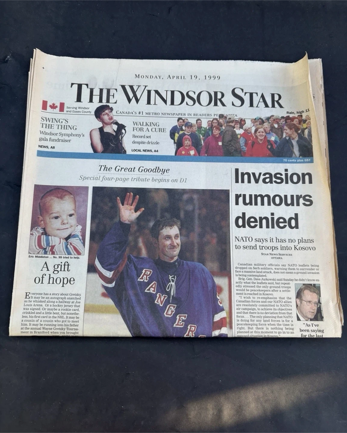 The Windsor Star Newspaper - April 19 1999 - Wayne Gretzky