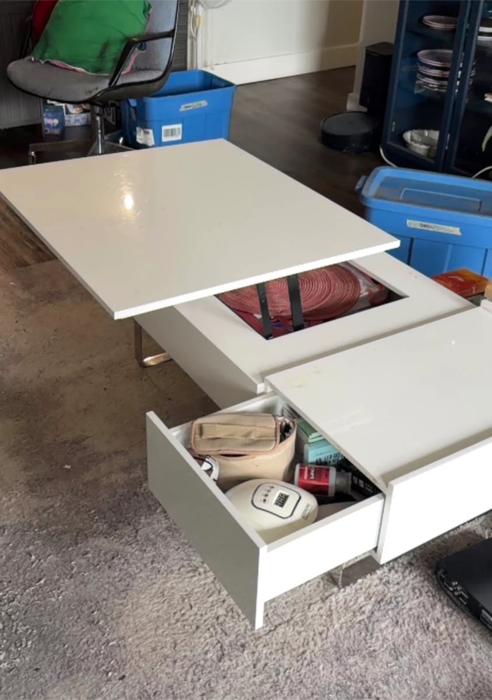 White Lift-Top Coffee Table - photo 3
