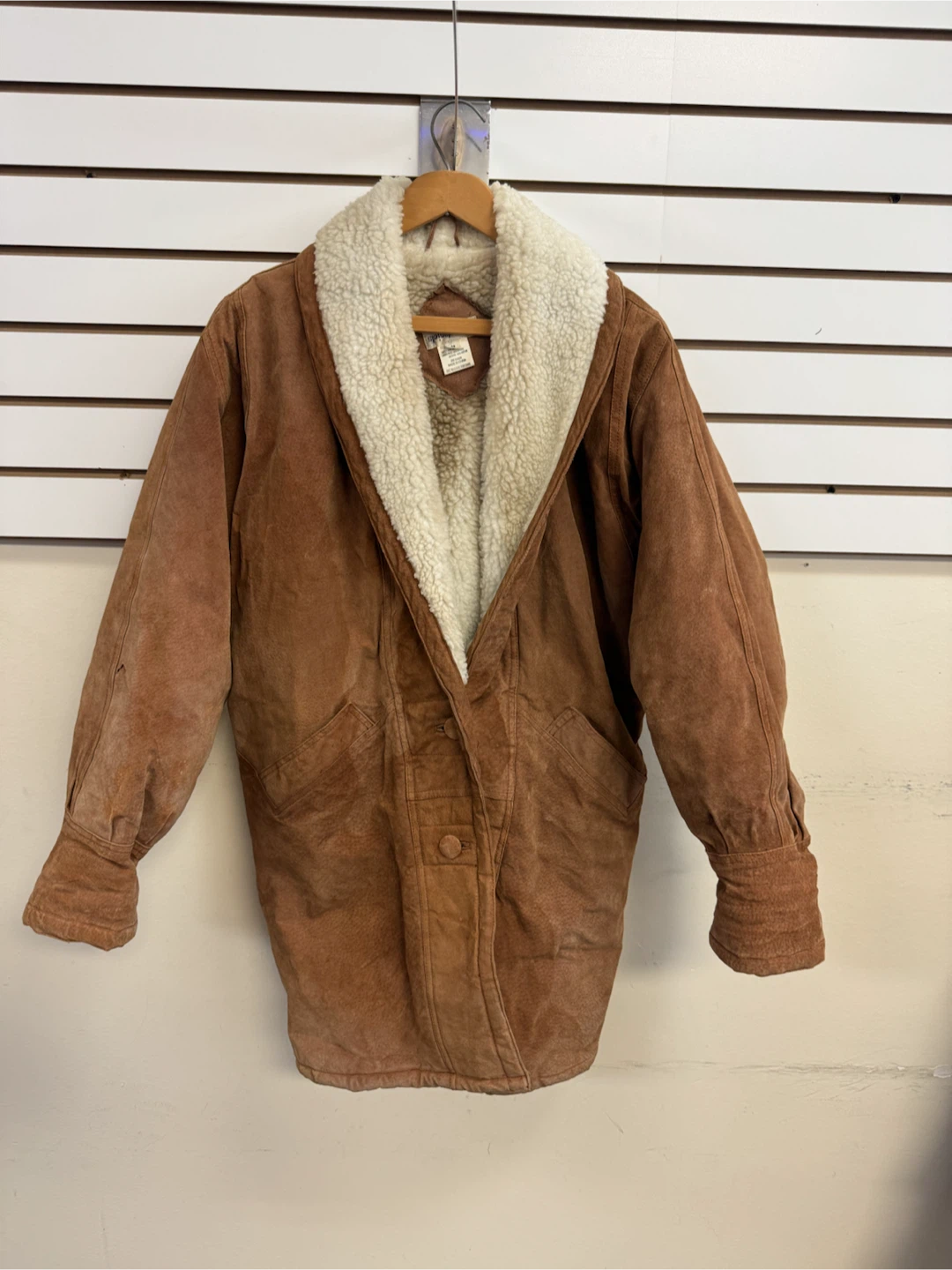 Peter Daniels Vintage Leather Sherpa Lined Jacket