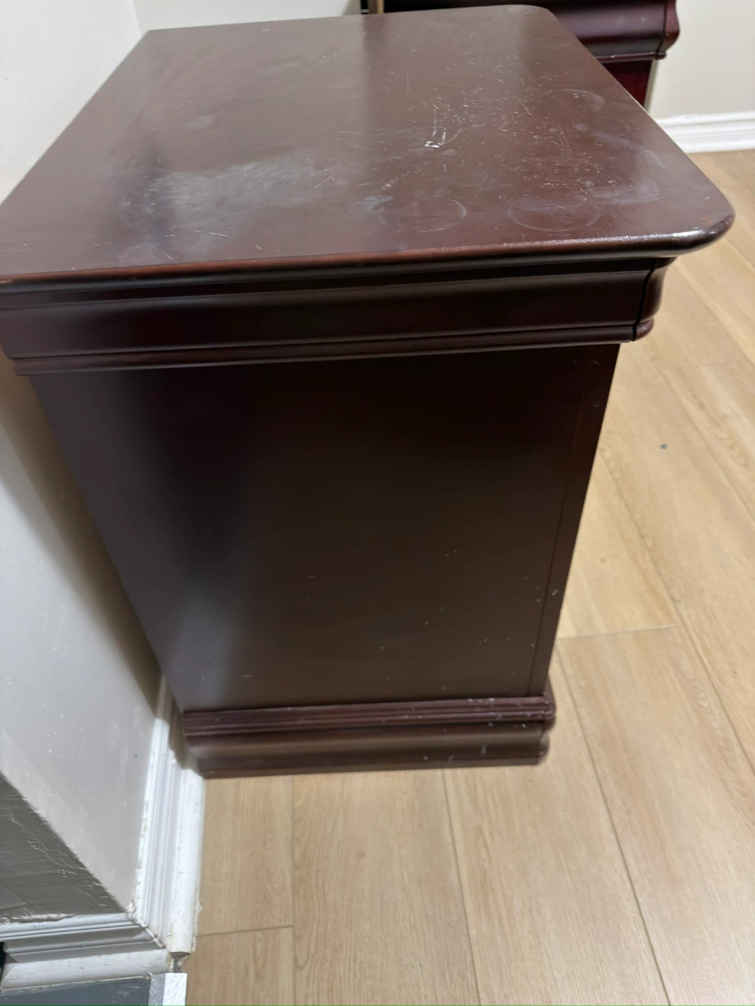 Dark Wood 2-Drawer Nightstand - photo 3