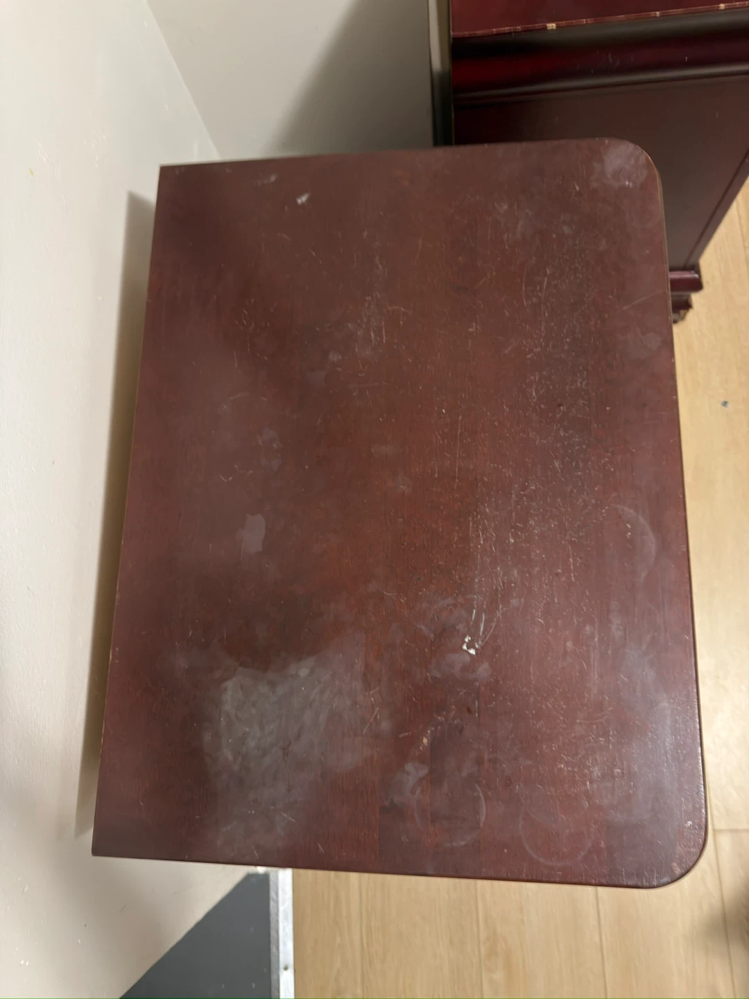 Dark Wood 2-Drawer Nightstand - photo 4