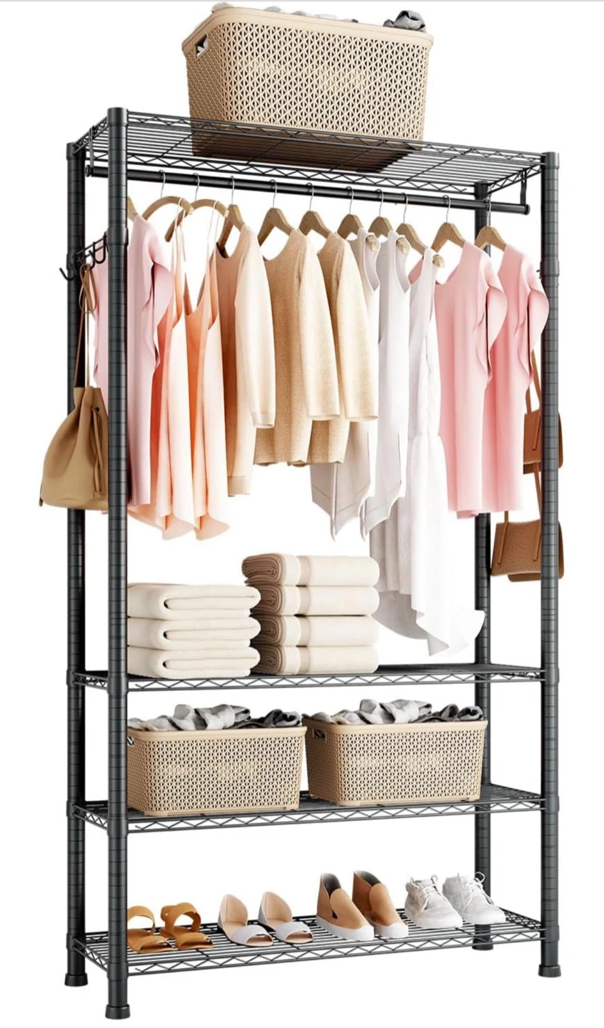 Clothing Rack with 4 Shelves