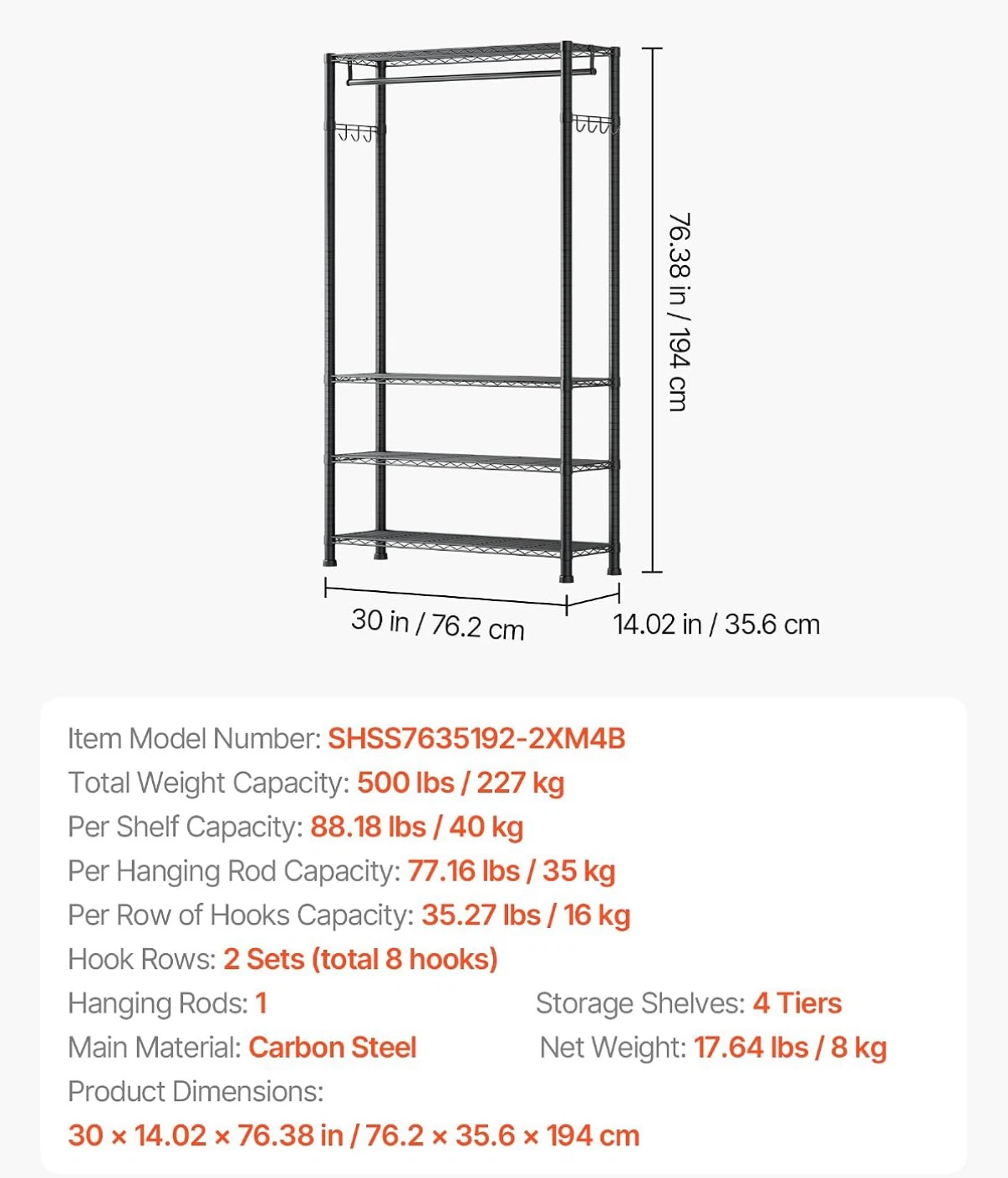 Clothing Rack with 4 Shelves - photo 2