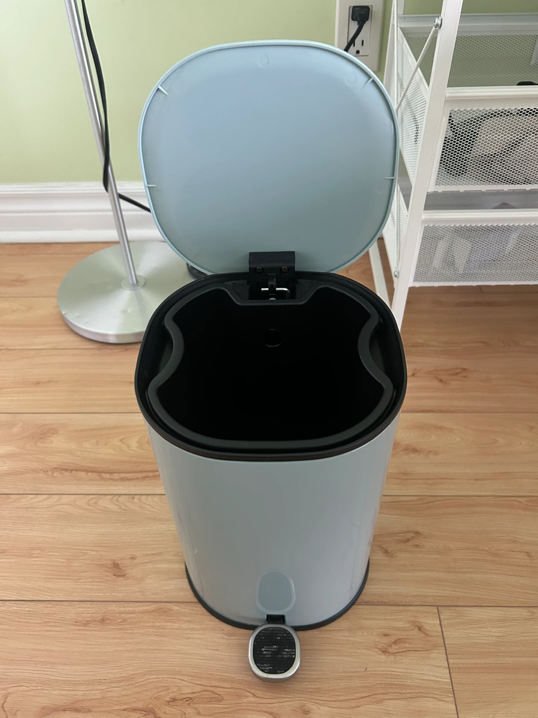 Light Blue Pedal Trash Bin