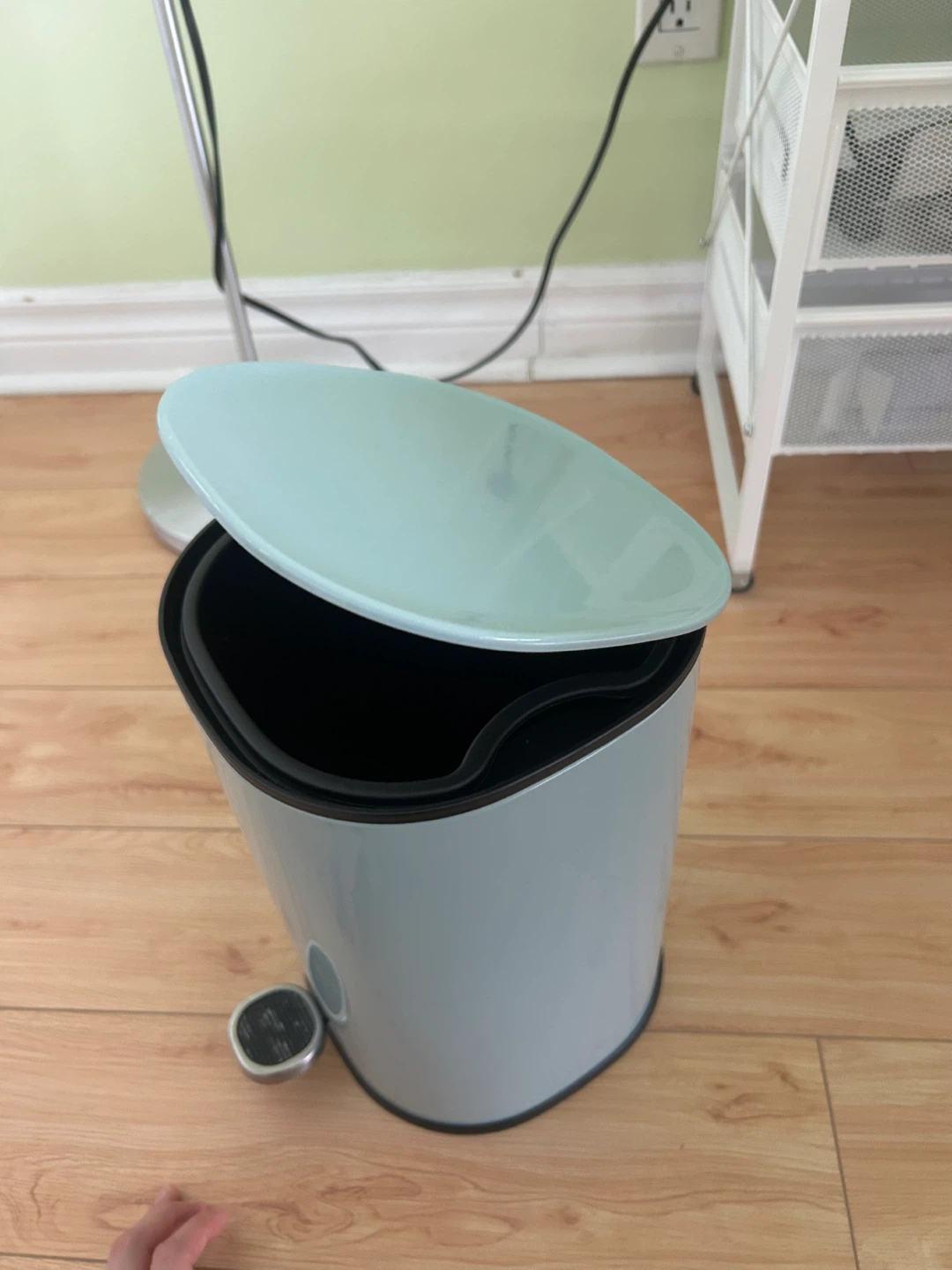 Light Blue Pedal Trash Bin - photo 2