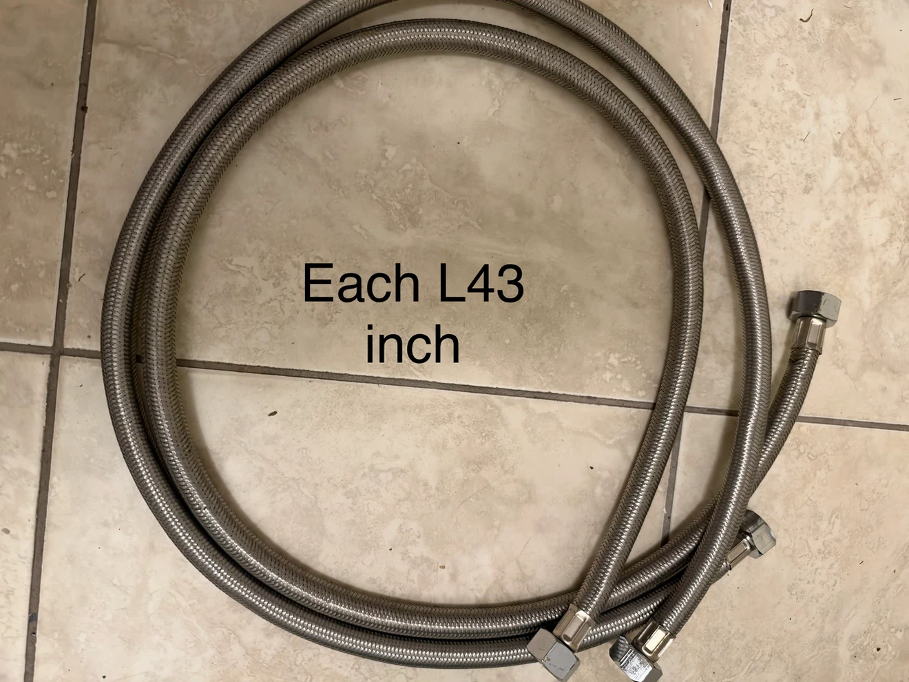 Two Stainless Steel Braided Water Hoses