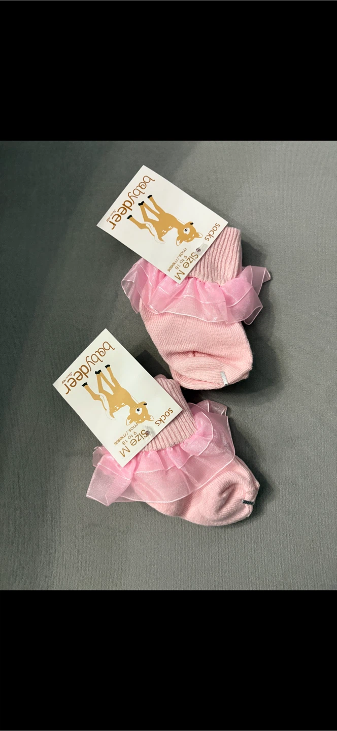 Baby deer girl ruffled socks 0-9M & 9-18M $20ea