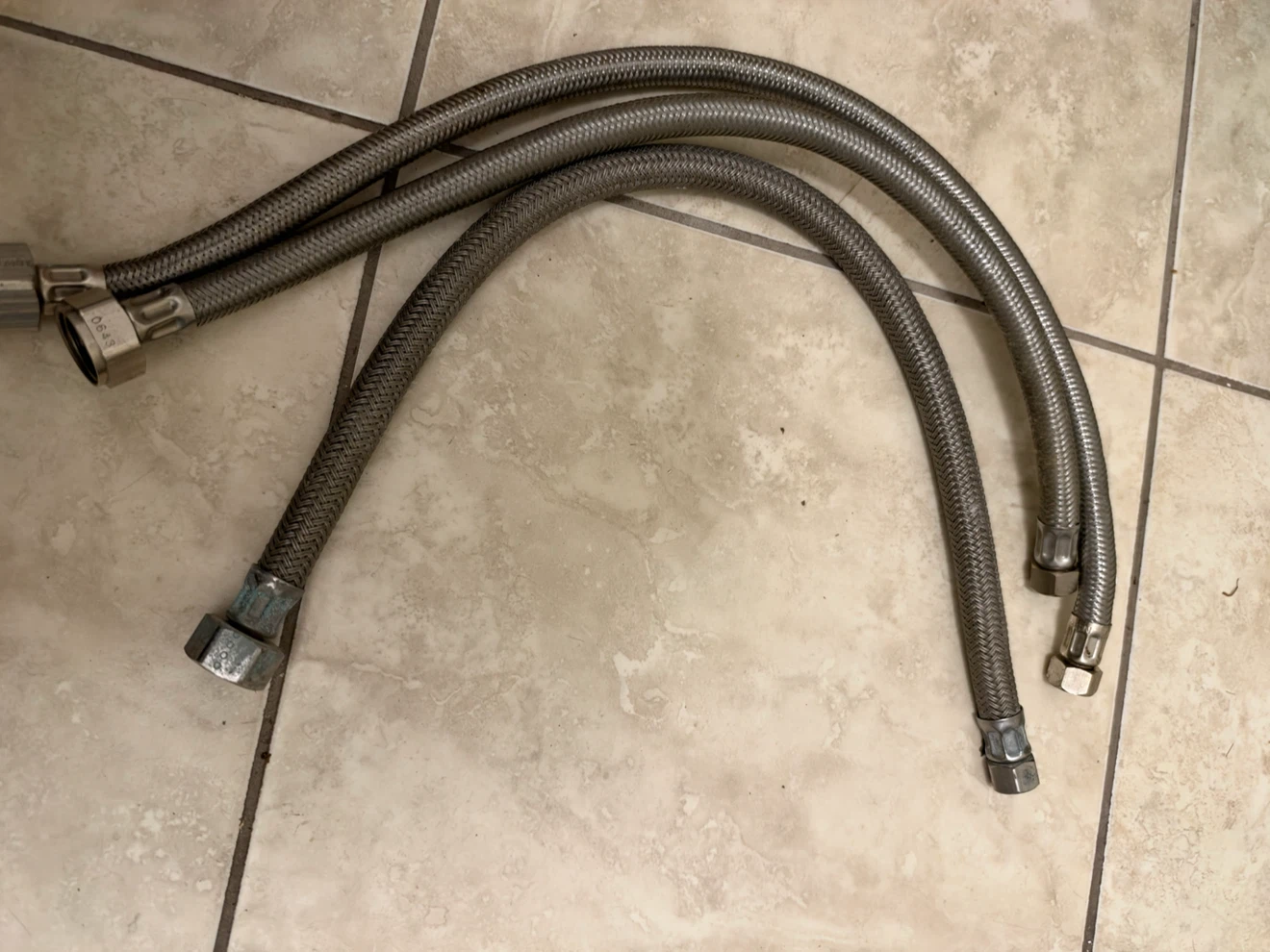Two Stainless Steel Braided Supply Hoses