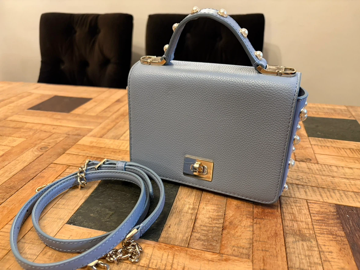 Kaye spade Light blue  handbag with pearl details