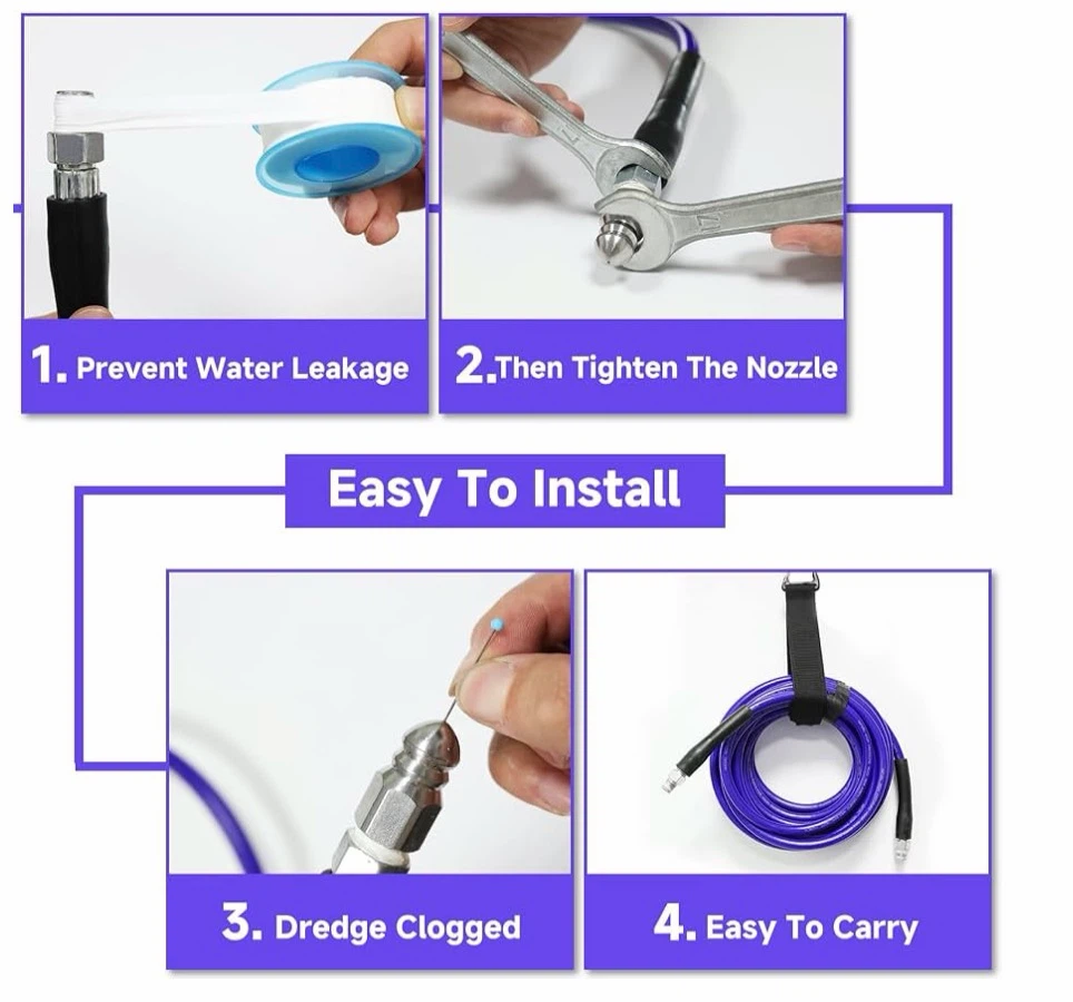 100FT Nifual Pressure Washer Sewer Jetter Hose Kit - photo 3