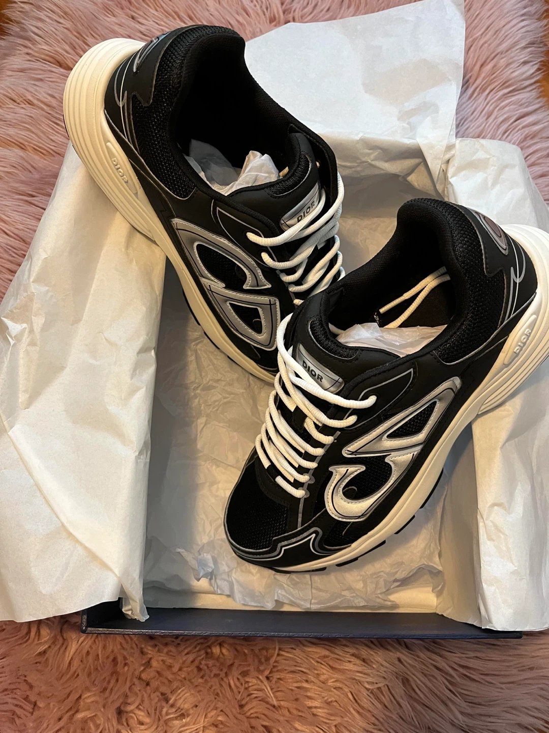 Dior B30 Sneakers Black and Silver