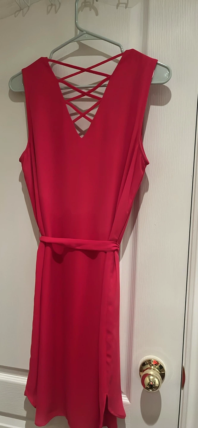 Pink Sleeveless Dress with Criss-Cross Back - photo 2