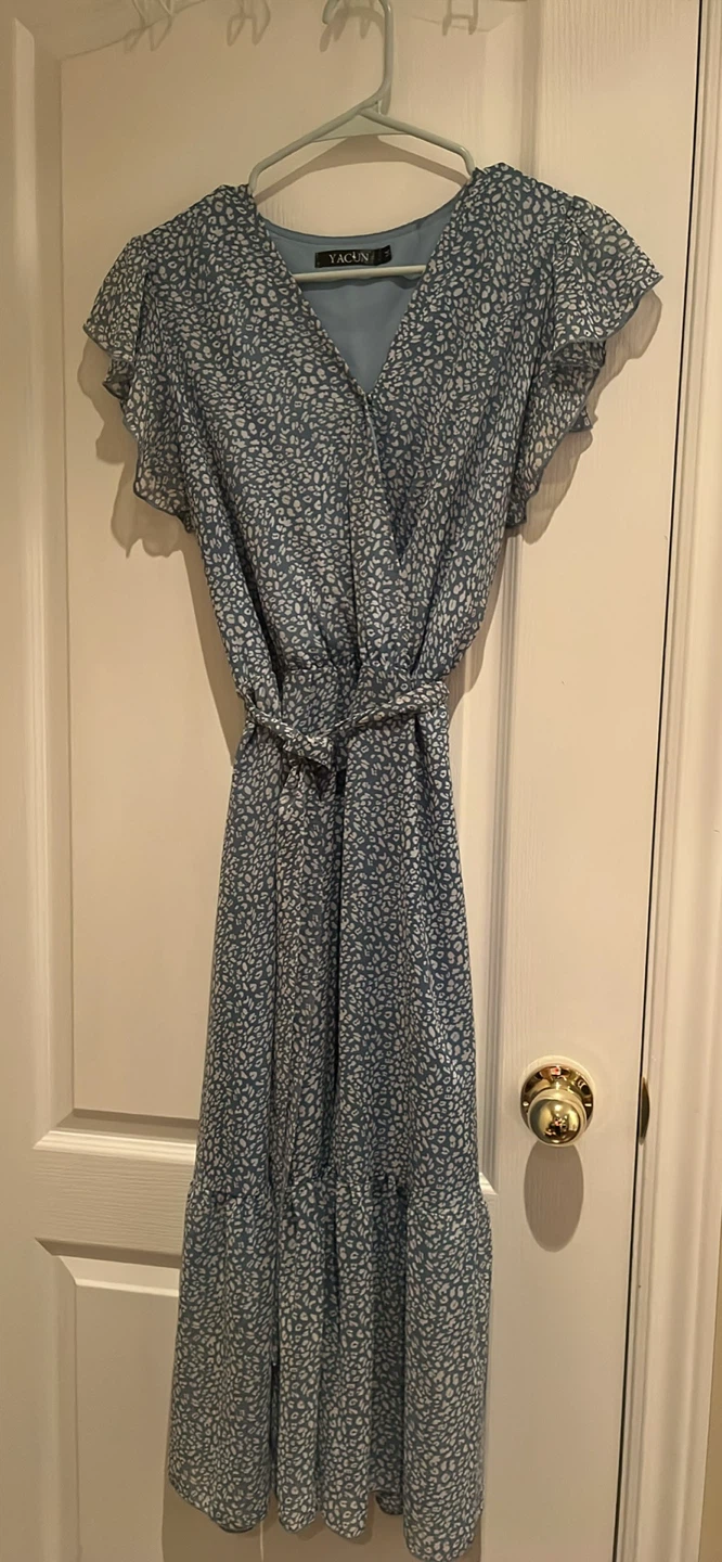 Yacun Blue Patterned Dress