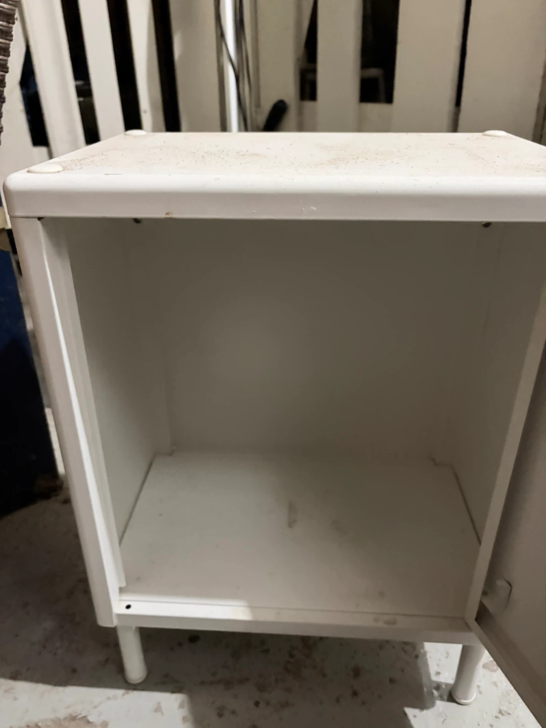 White Metal Nightstand