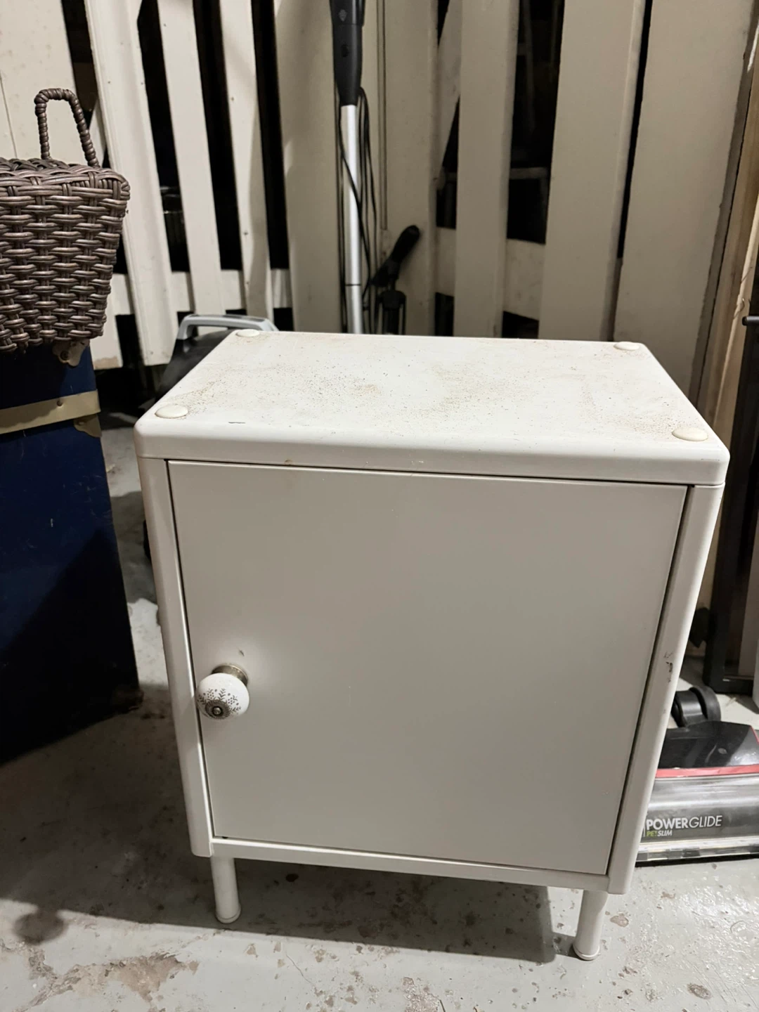 White Metal Nightstand - photo 2