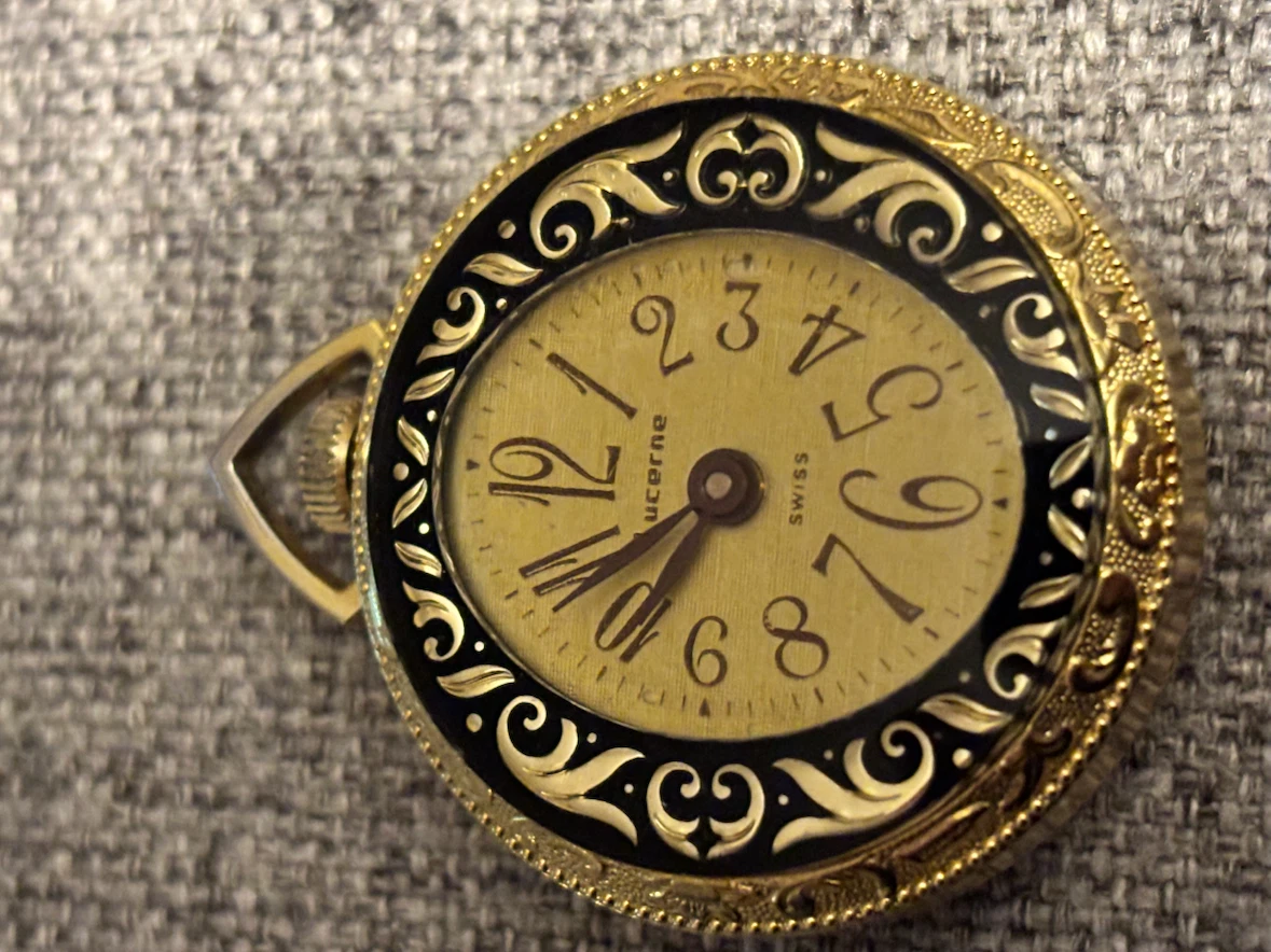 Vintage Lucerne Gold-Tone Pocket Watch
