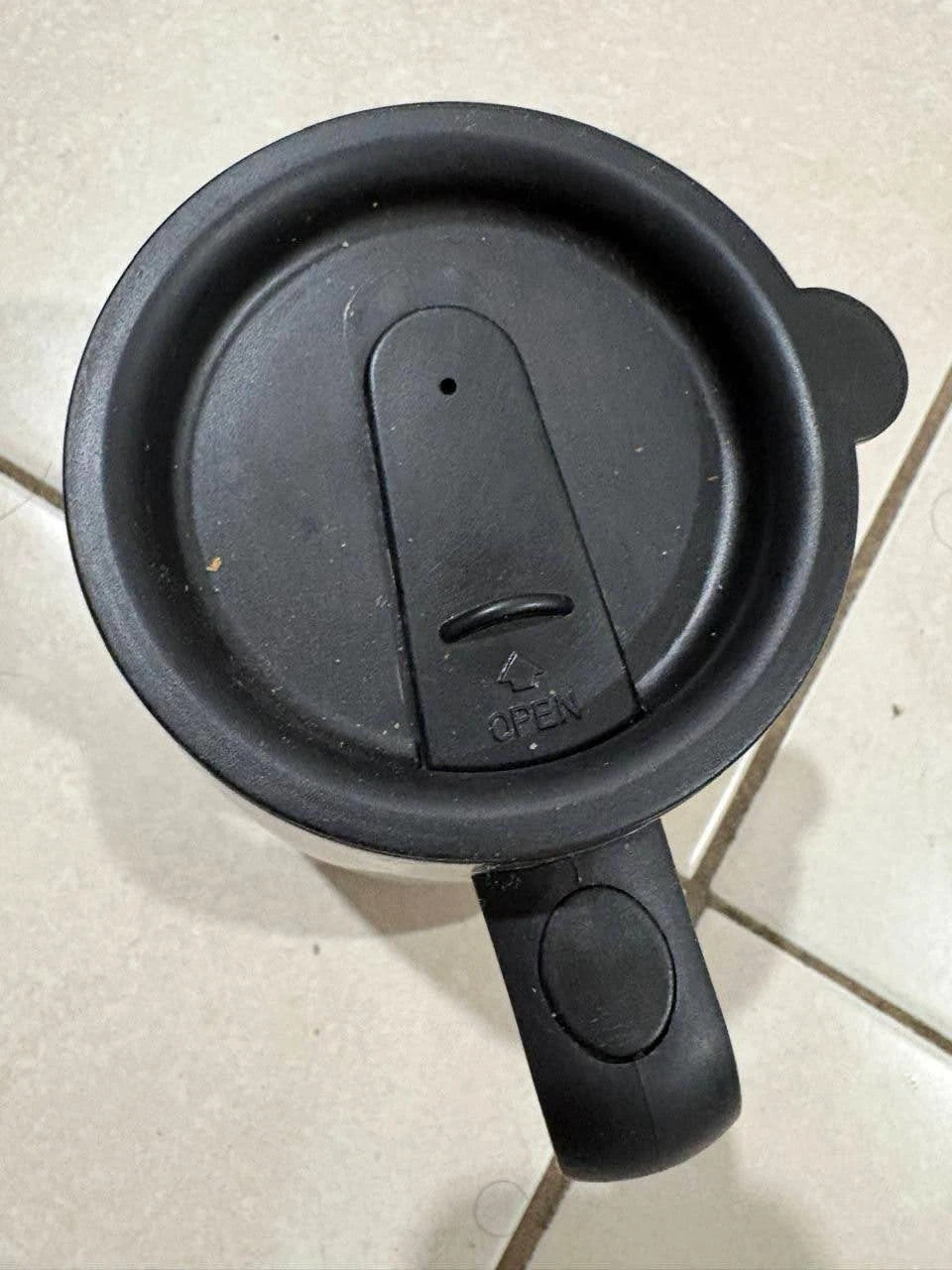 Black Travel Mug with Sliding Lid