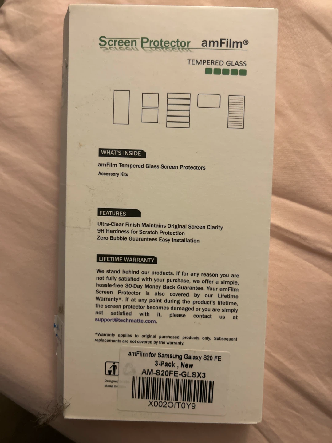 Screen Protector/Tempered Glass for Samsung Galaxy S20 FE 3-Pack