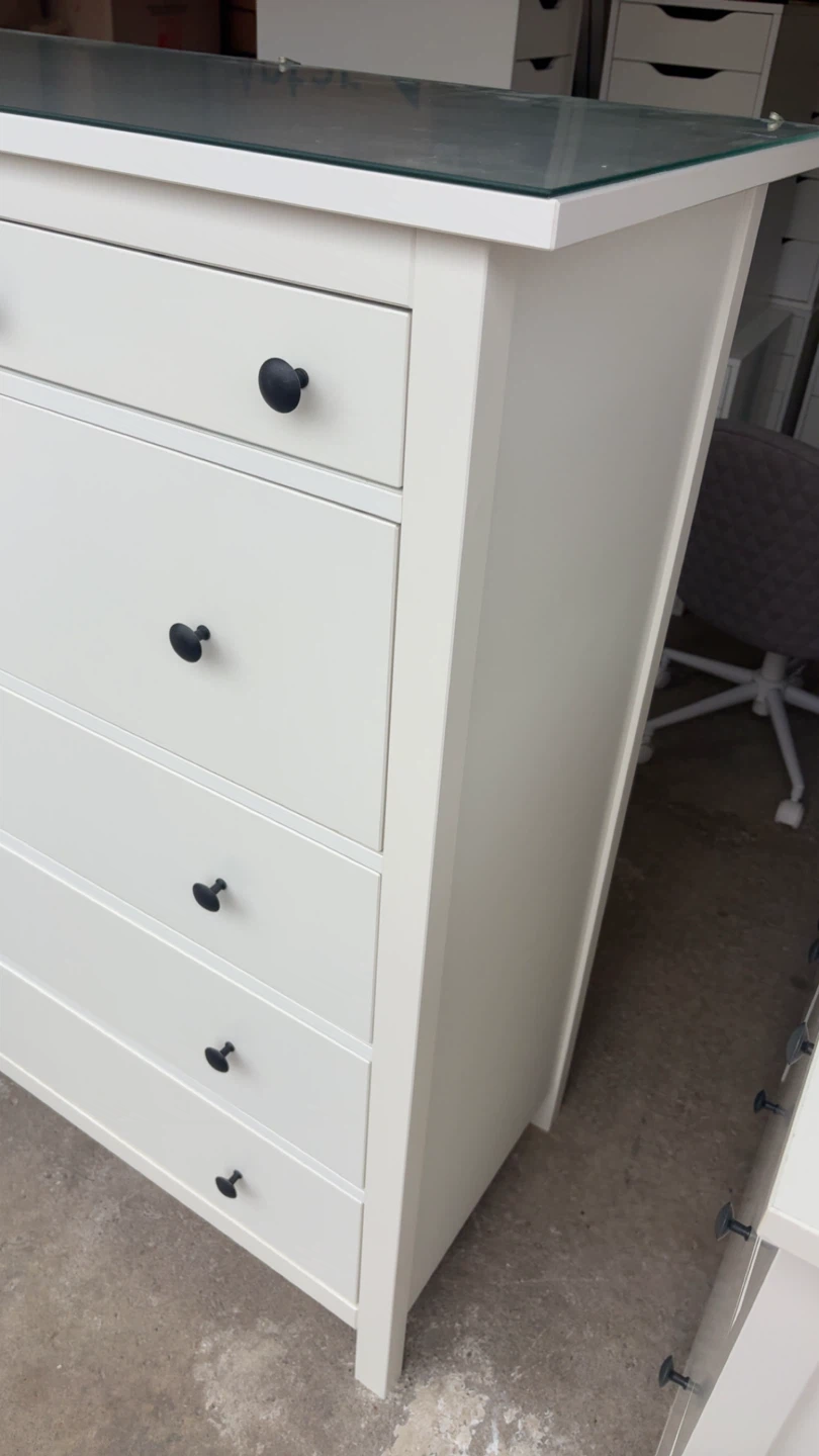 White Dresser with Glass Top - photo 4