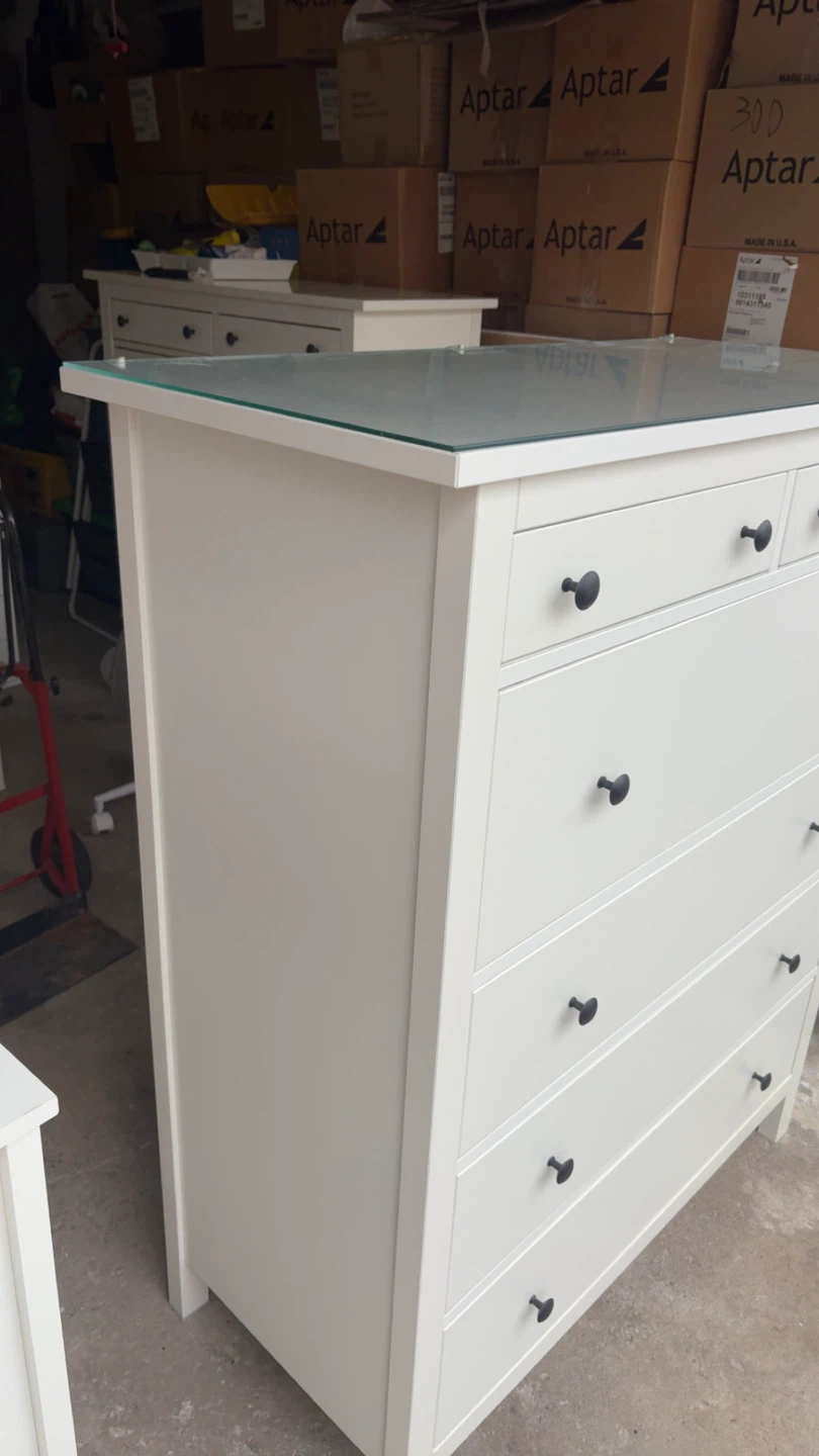 White Dresser with Glass Top - photo 5