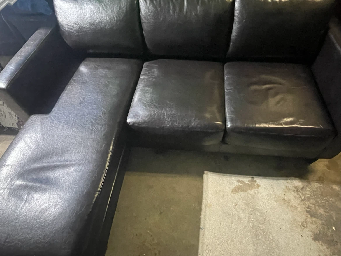 Smaller L shaped leather couch