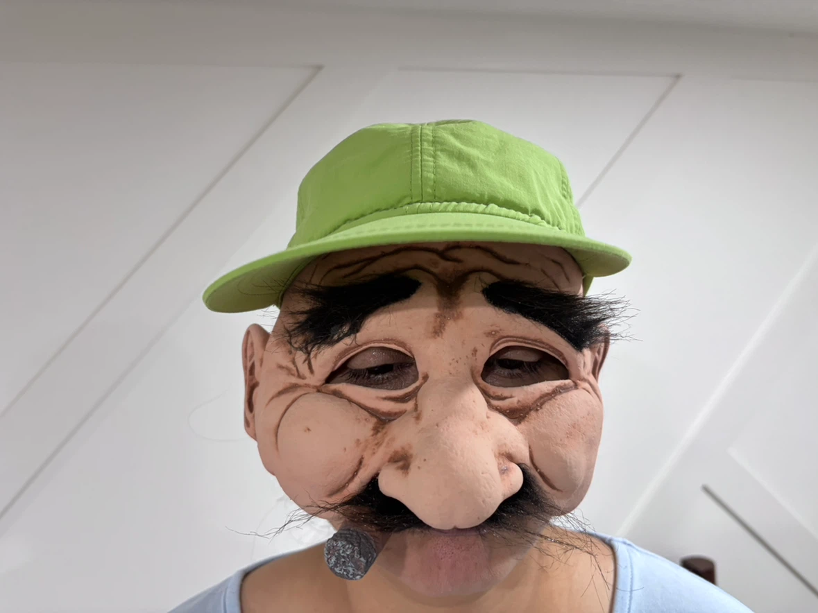 Halloween Novelty Old Man Mask with Green Hat - photo 3