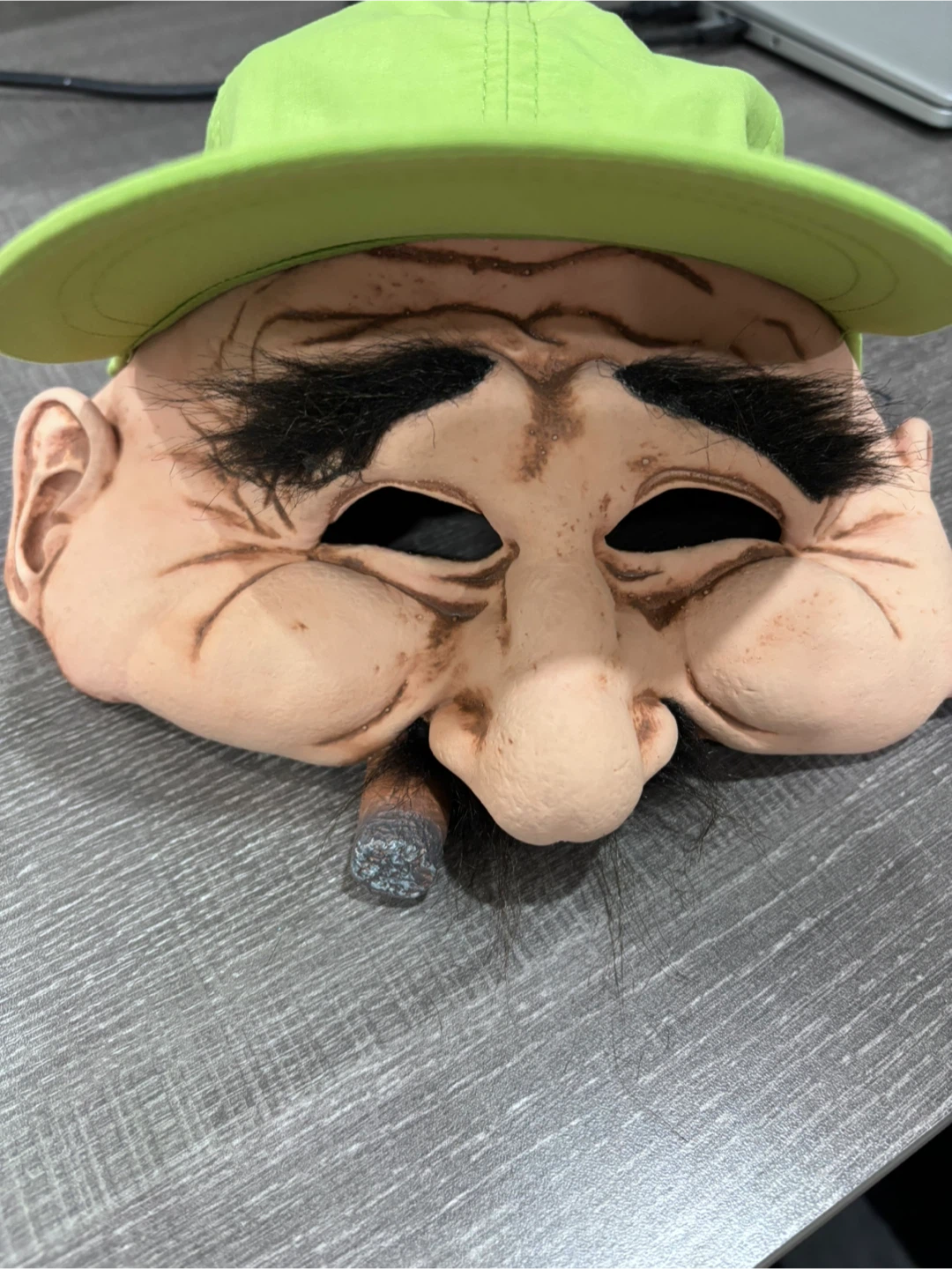Halloween Novelty Old Man Mask with Green Hat - photo 4