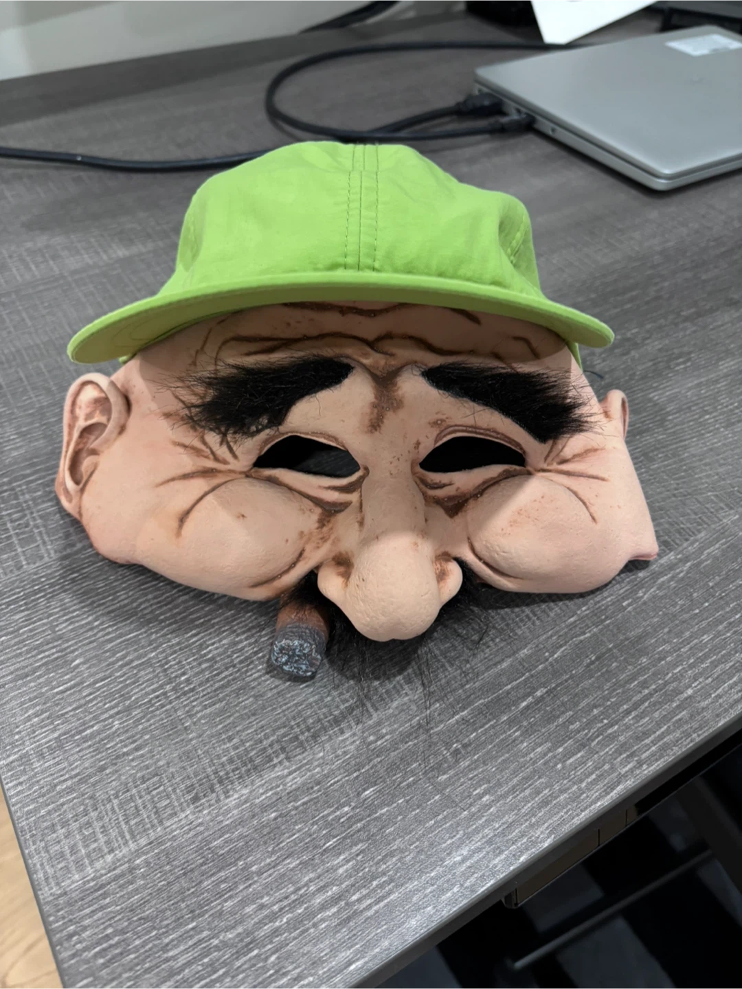 Halloween Novelty Old Man Mask with Green Hat - photo 5