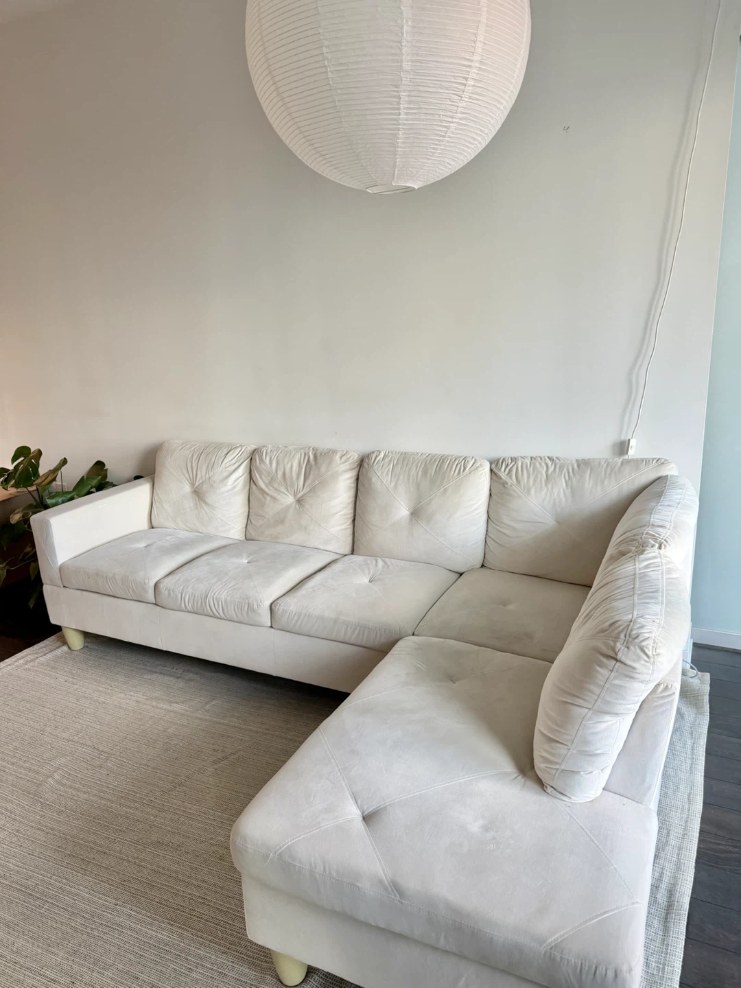 Cream Sectional Couch - photo 3