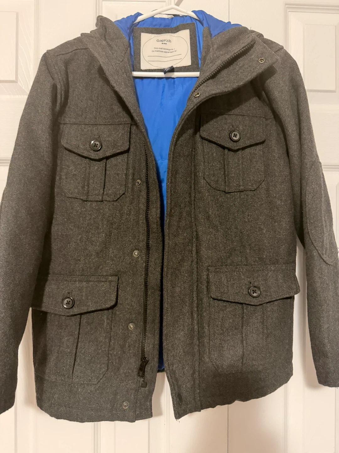 GapKids Grey Wool-Blend Winter Coat Xl