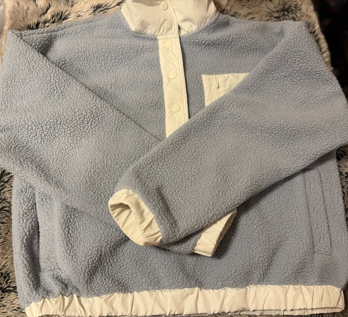 Altar d’state Ash Blue Ivory Snap-Up Fleece Pullover - photo 2