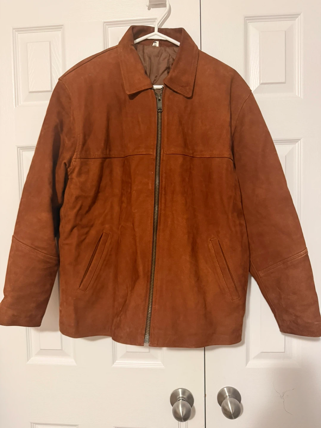 Brown Suede Leather Jacket medium