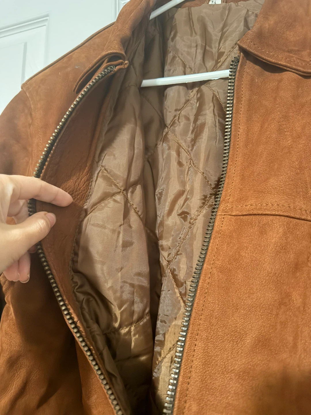 Brown Suede Leather Jacket medium - photo 2