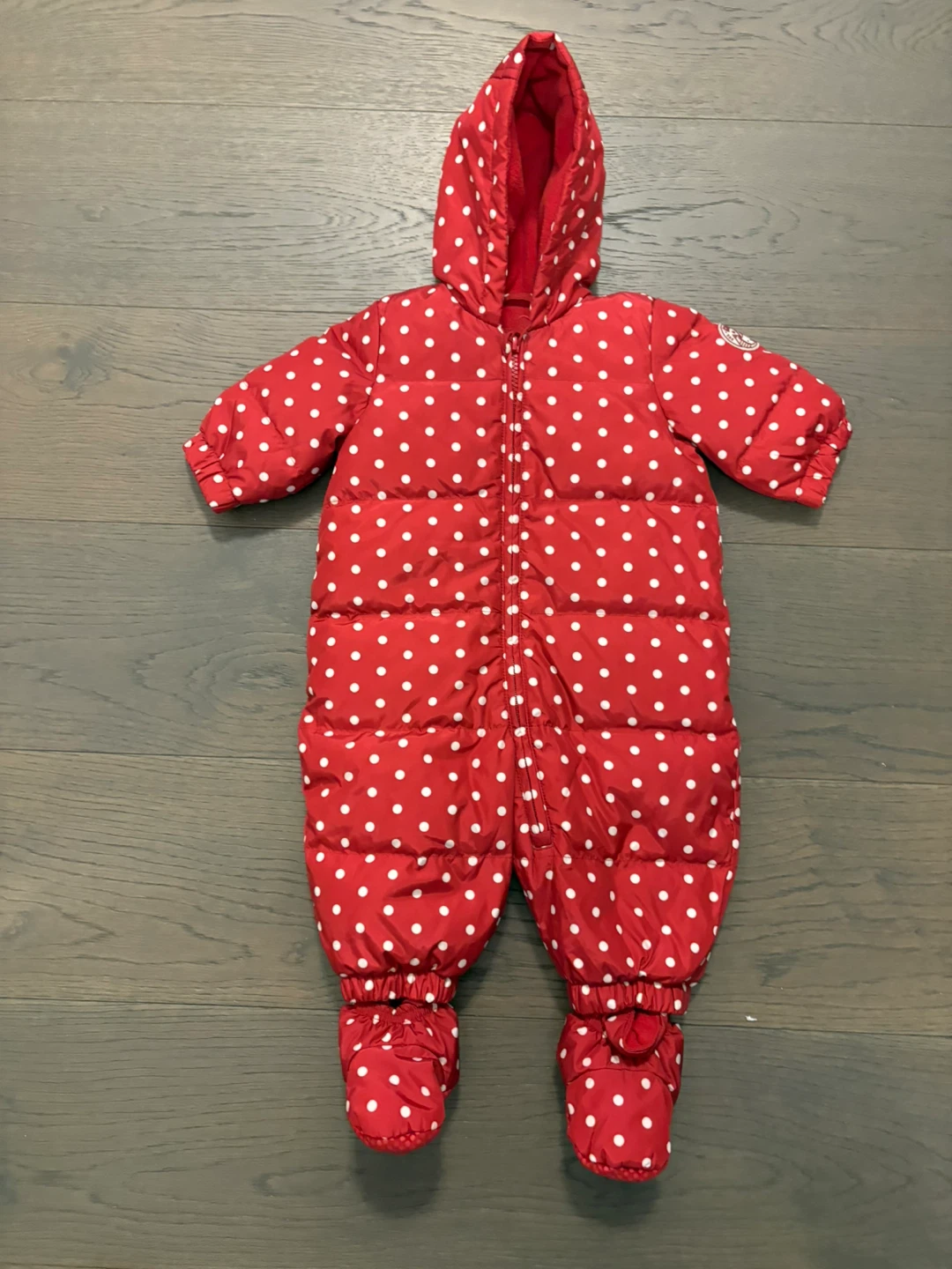 Baby gap red DOWN filled snowsuit 6-12M NWT
