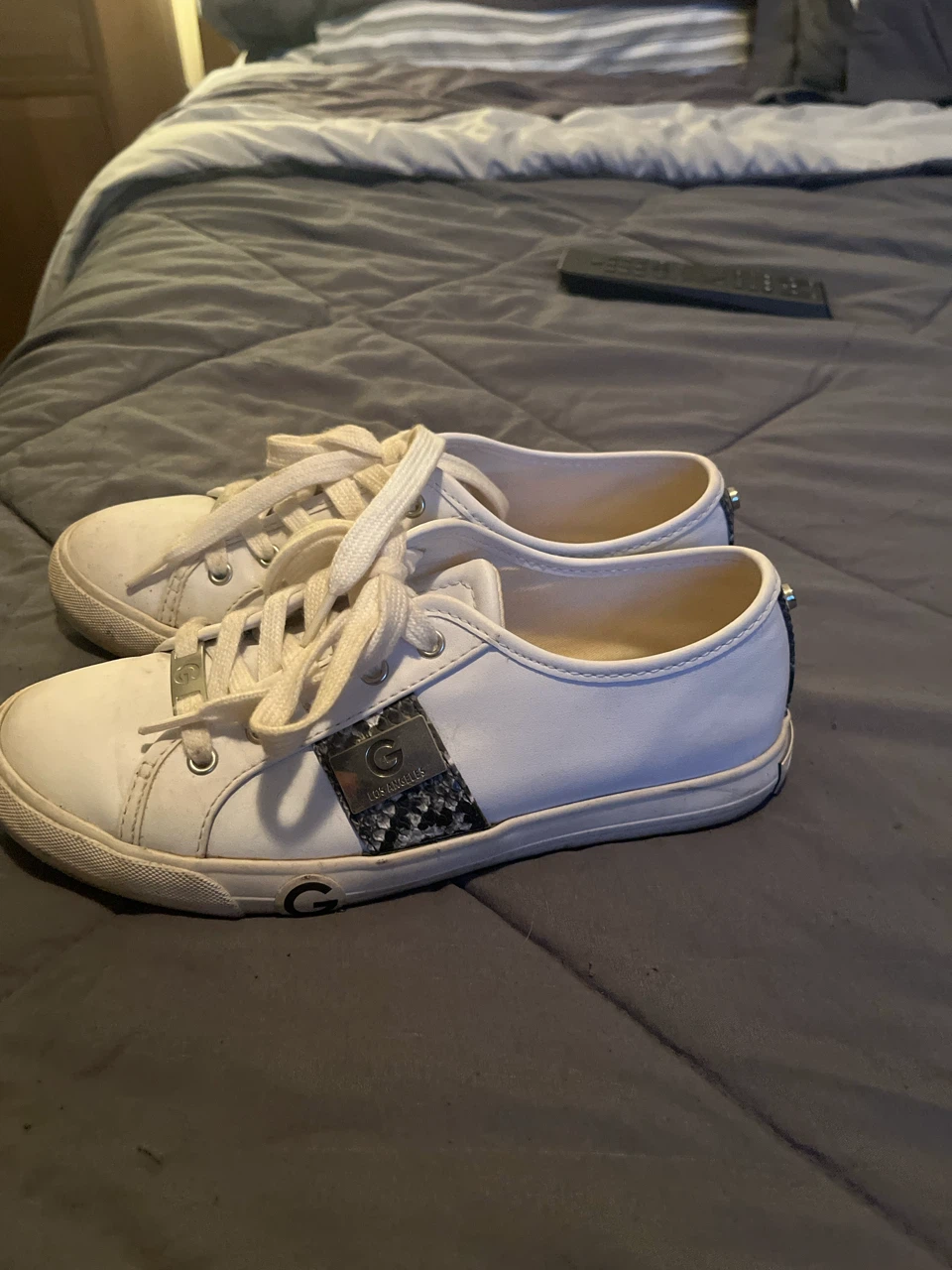 Guess White Sneakers with Snakeskin Detail - photo 3