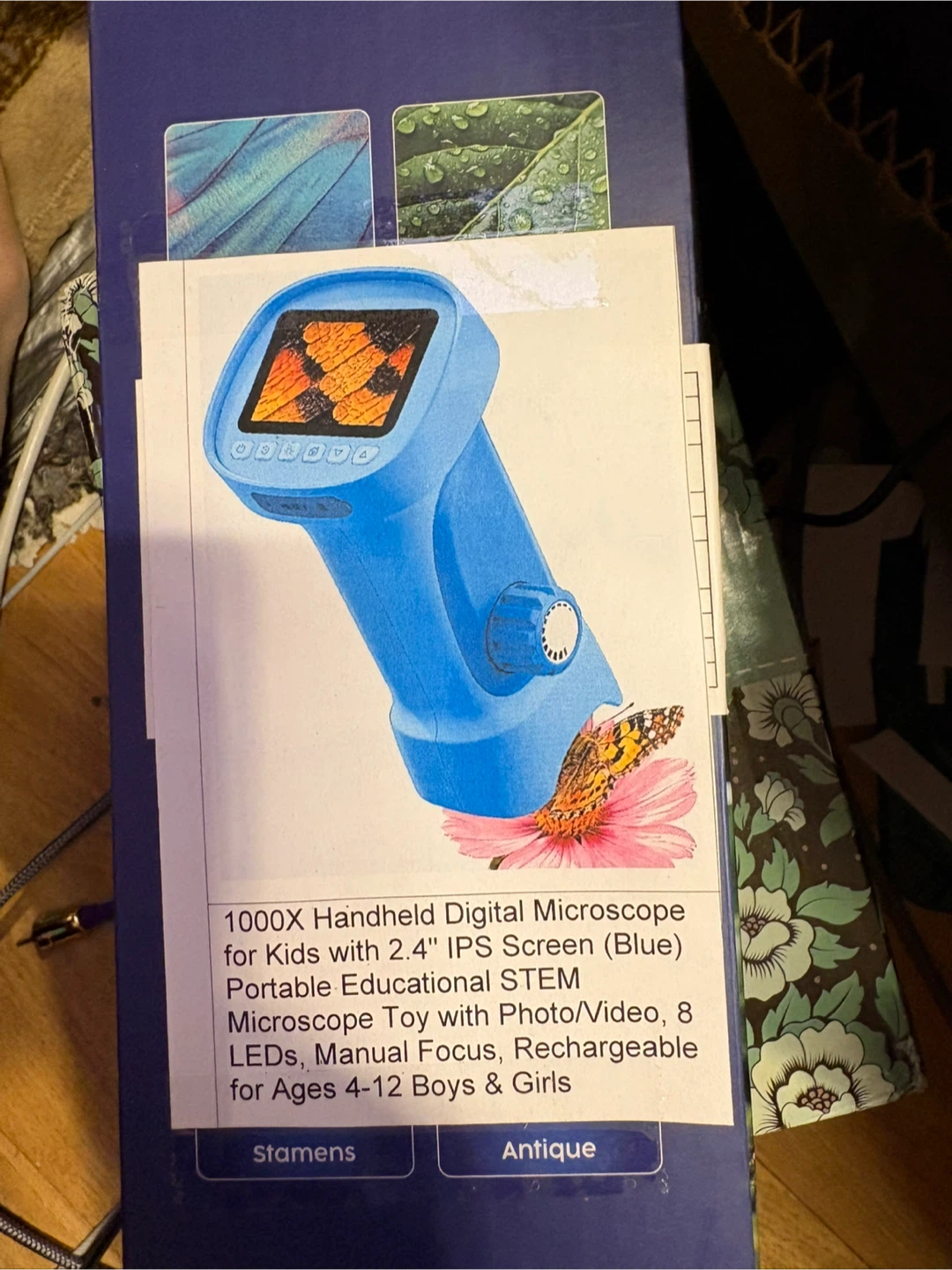 1000X Handheld Digital Microscope for Kids (Blue)