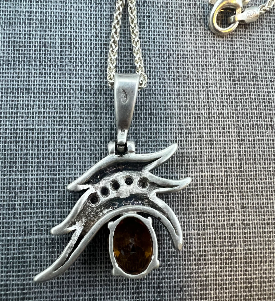 Sterling Silver Citrine Pendant Necklace - photo 4