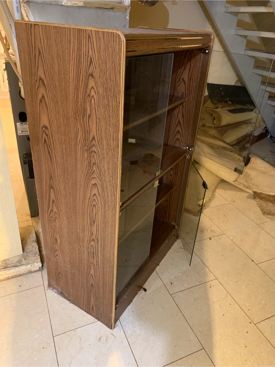 Oak and Glass Display Cabinet - photo 2