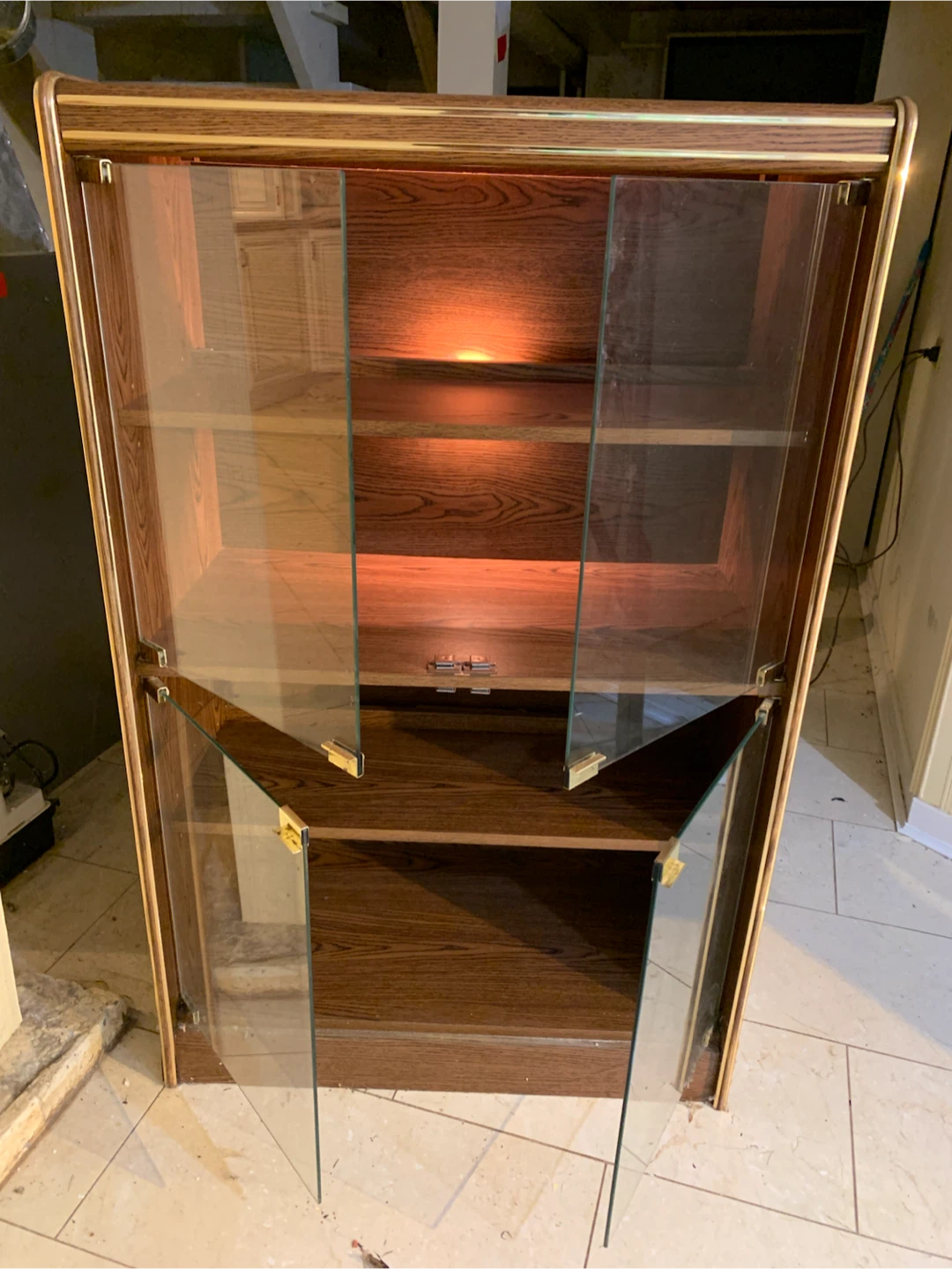 Oak and Glass Display Cabinet - photo 4