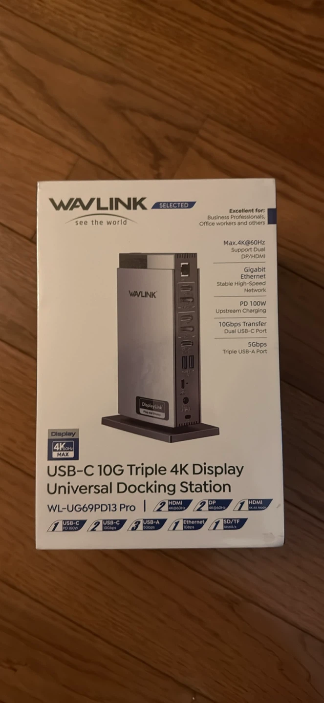 WAVLINK USB-C DisplayLink Dock, 3 Monitors