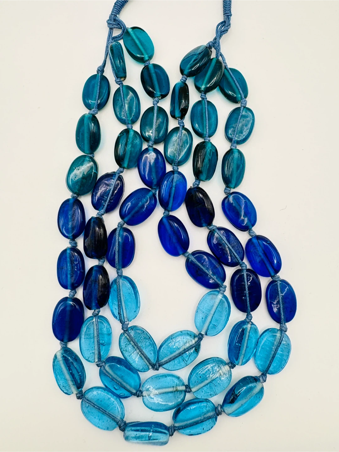 Blue Multi-Strand Glass Bead Necklace - photo 5