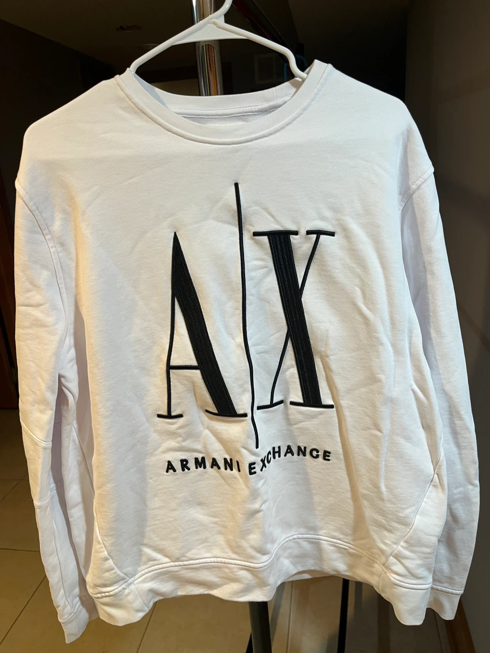 Armani Exchange White Sweatshirt Large