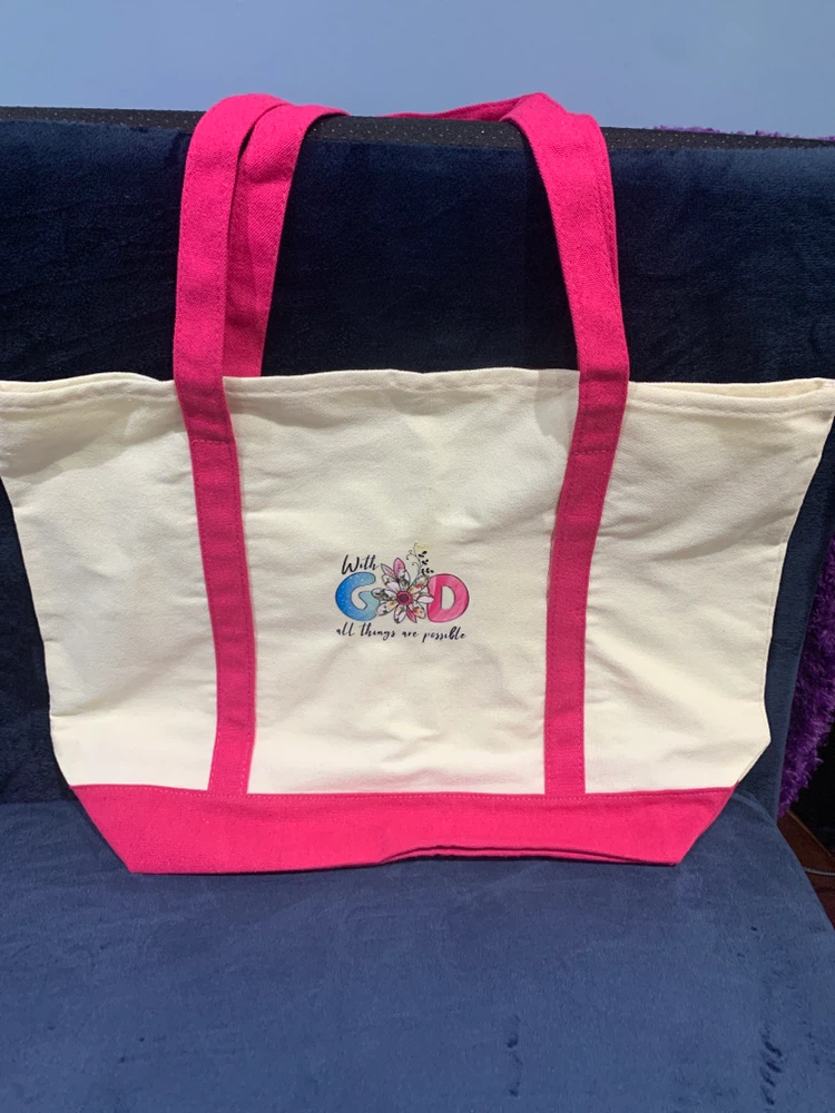 With God All Things Are Possible Canvas Tote Bag - photo 2