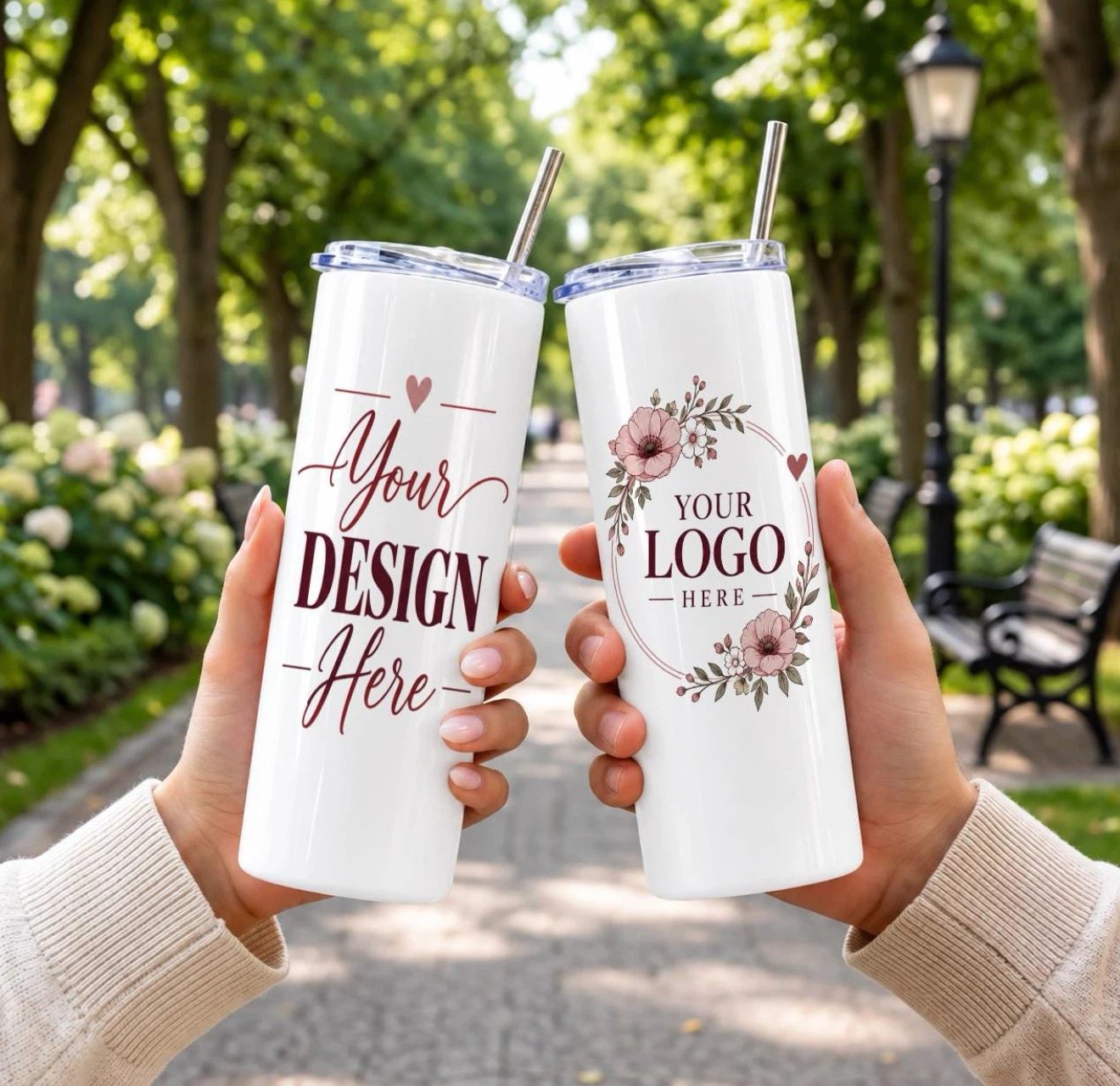 Custom Skinny Tumbler 20 oz, Your Logo, Photo or Name