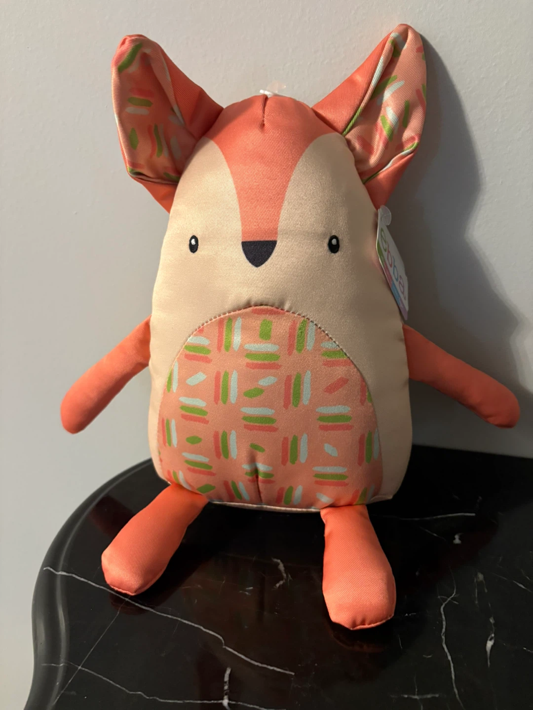 Ebba brand orange satin finish fox plush toy NWT